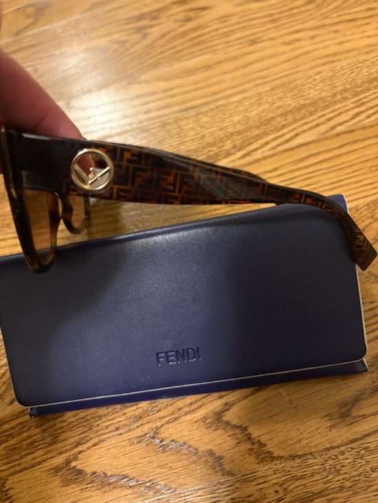 Authentic Fendi FF 0359/G/S Havana FF Logo Cat Eye Sunglasses